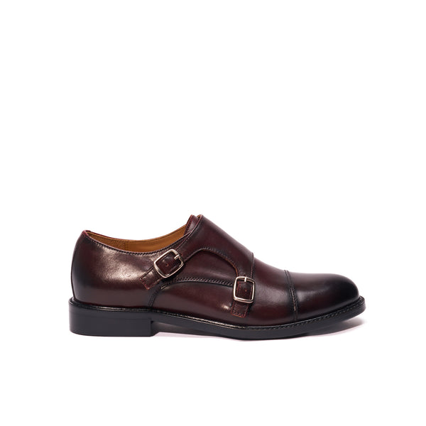 Monkstraps mit gerader Kappe - Bordeaux - Damen