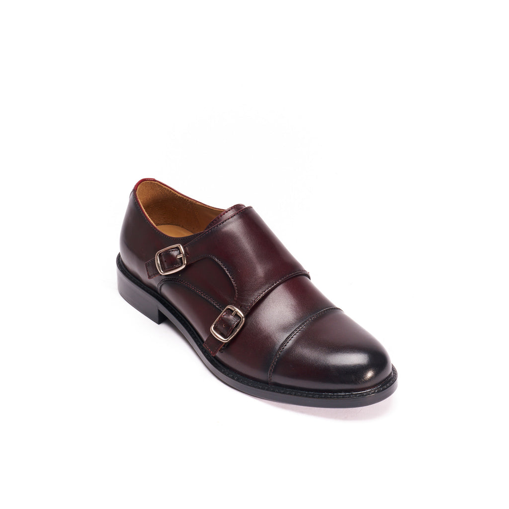 Monkstraps mit gerader Kappe - Bordeaux - Damen