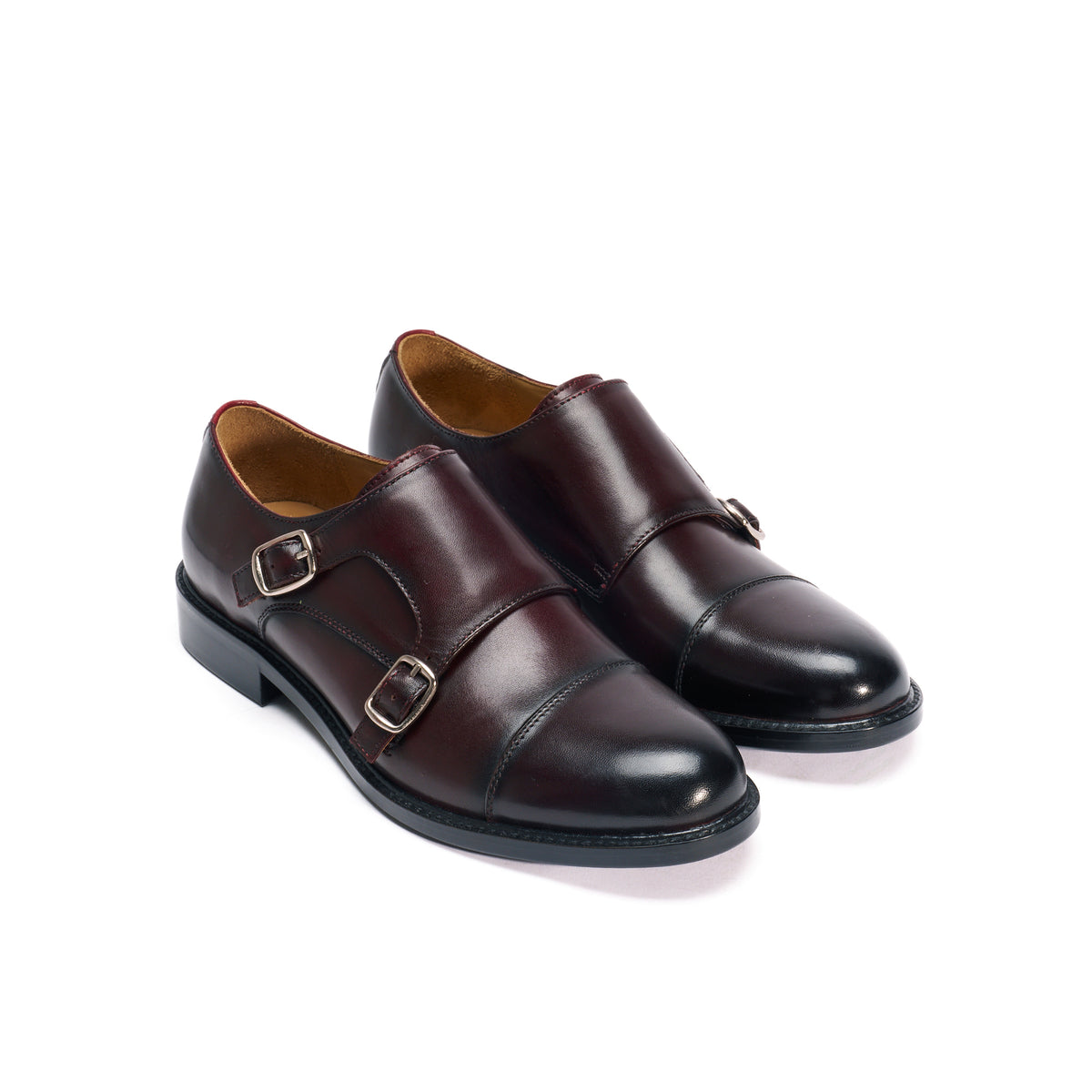 Monkstraps mit gerader Kappe - Bordeaux - Damen