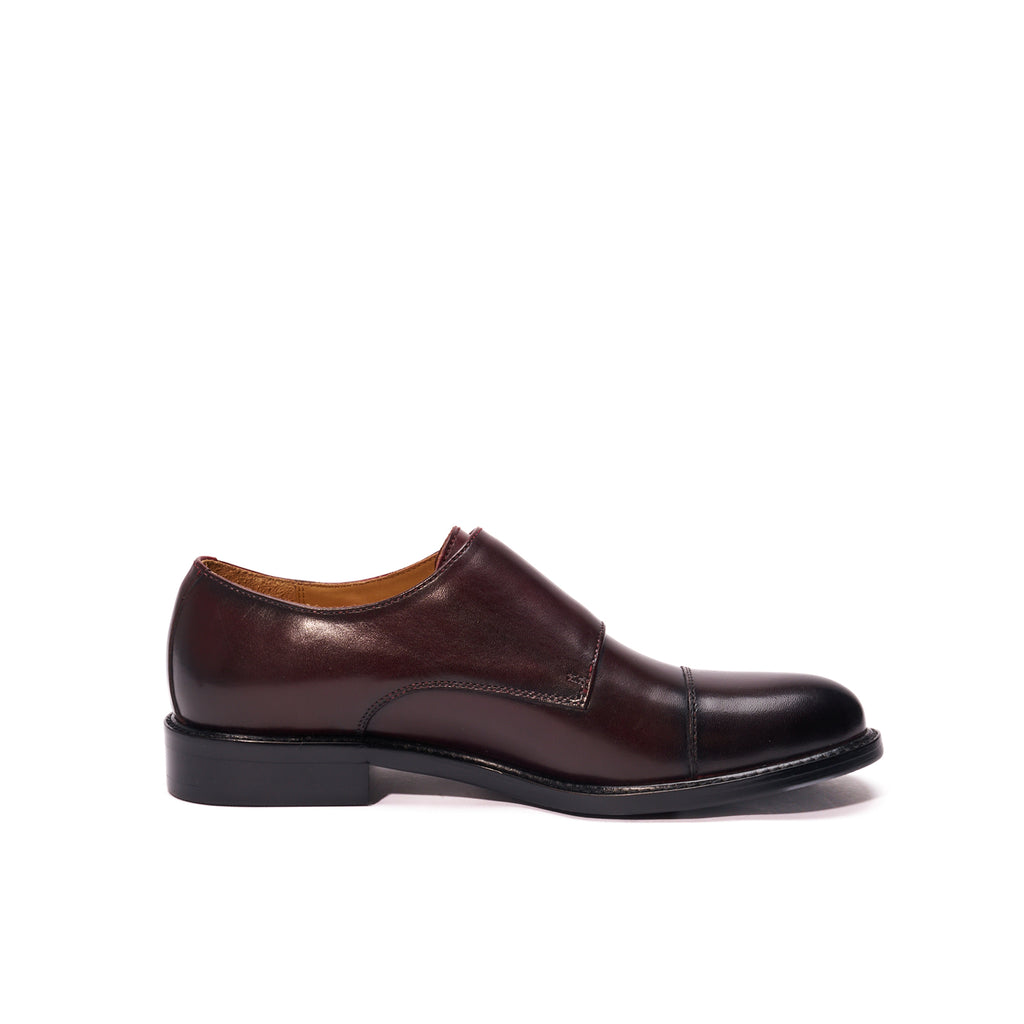 Monkstraps mit gerader Kappe - Bordeaux - Damen
