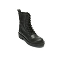 Lace-up Derby Ankle Boots - Black - Women