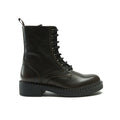 Lace-Up Derby Ankle Boots - Dark Brown - Women