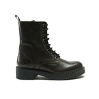 Lace-Up Derby Ankle Boots - Dark Brown - Women
