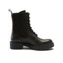 Lace-up Derby Ankle Boots - Dark Brown - Women