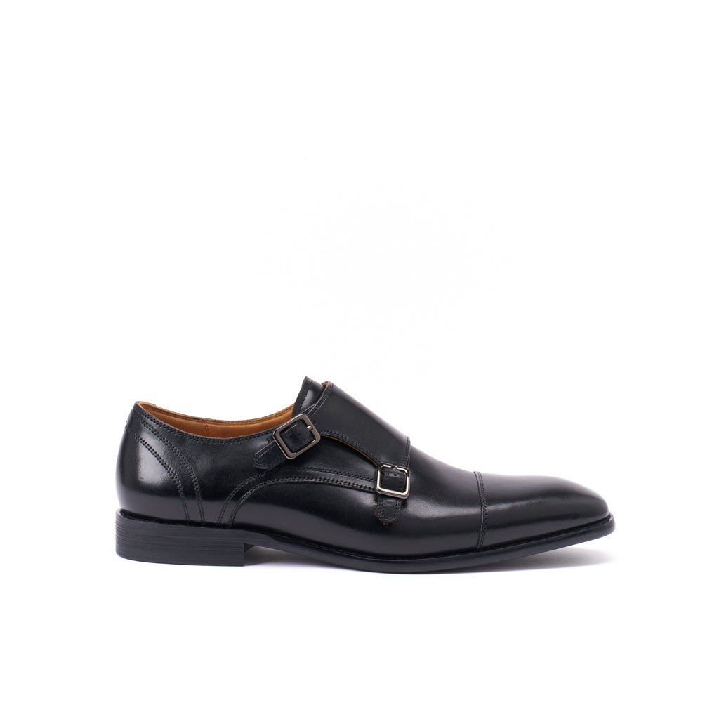 Monk Strap À Bout Droit - Noir - Homme