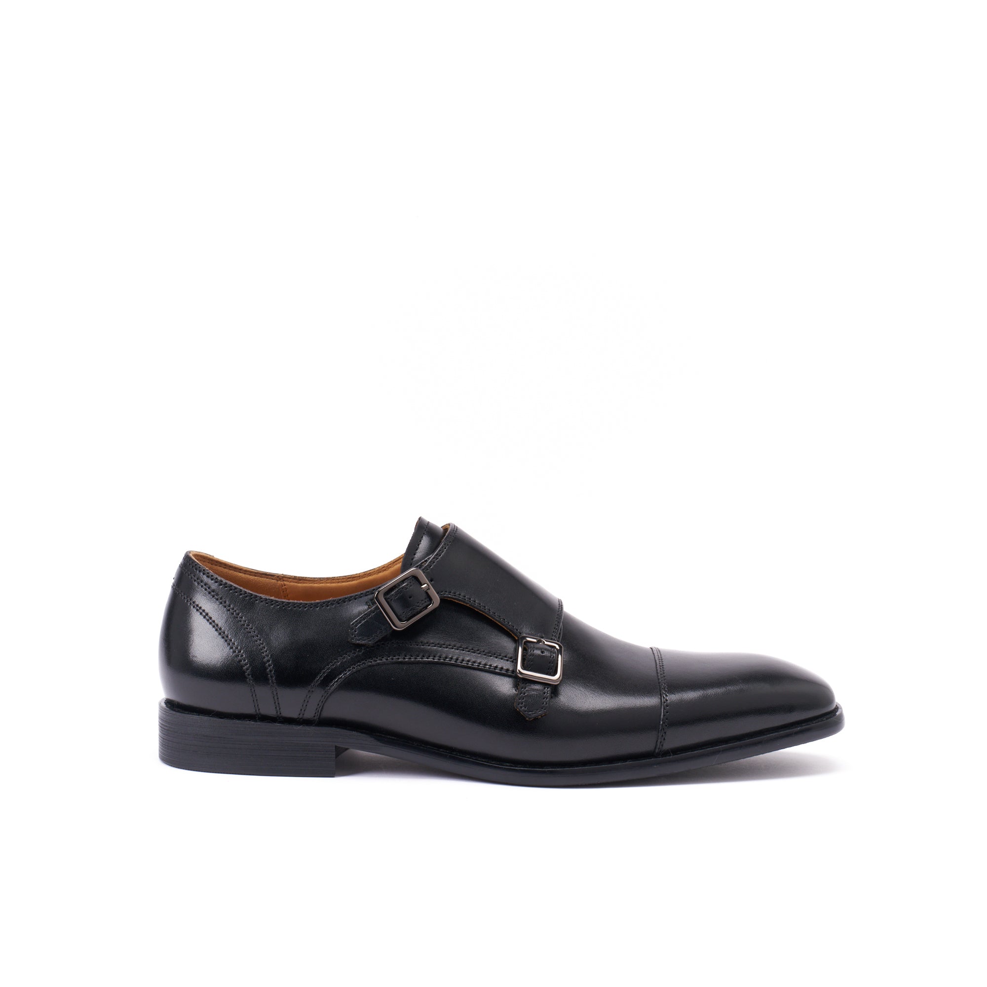 Monk Strap À Bout Droit - Noir - Homme