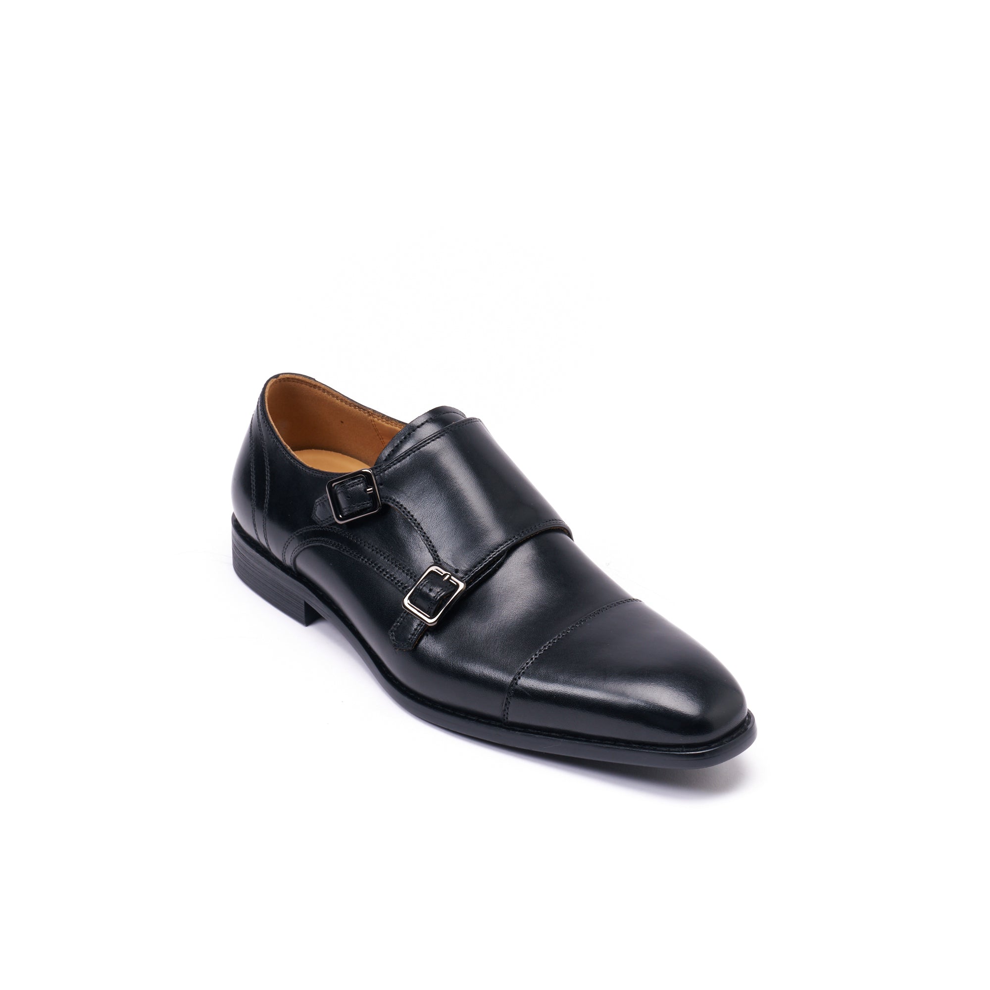 Monk Strap À Bout Droit - Noir - Homme