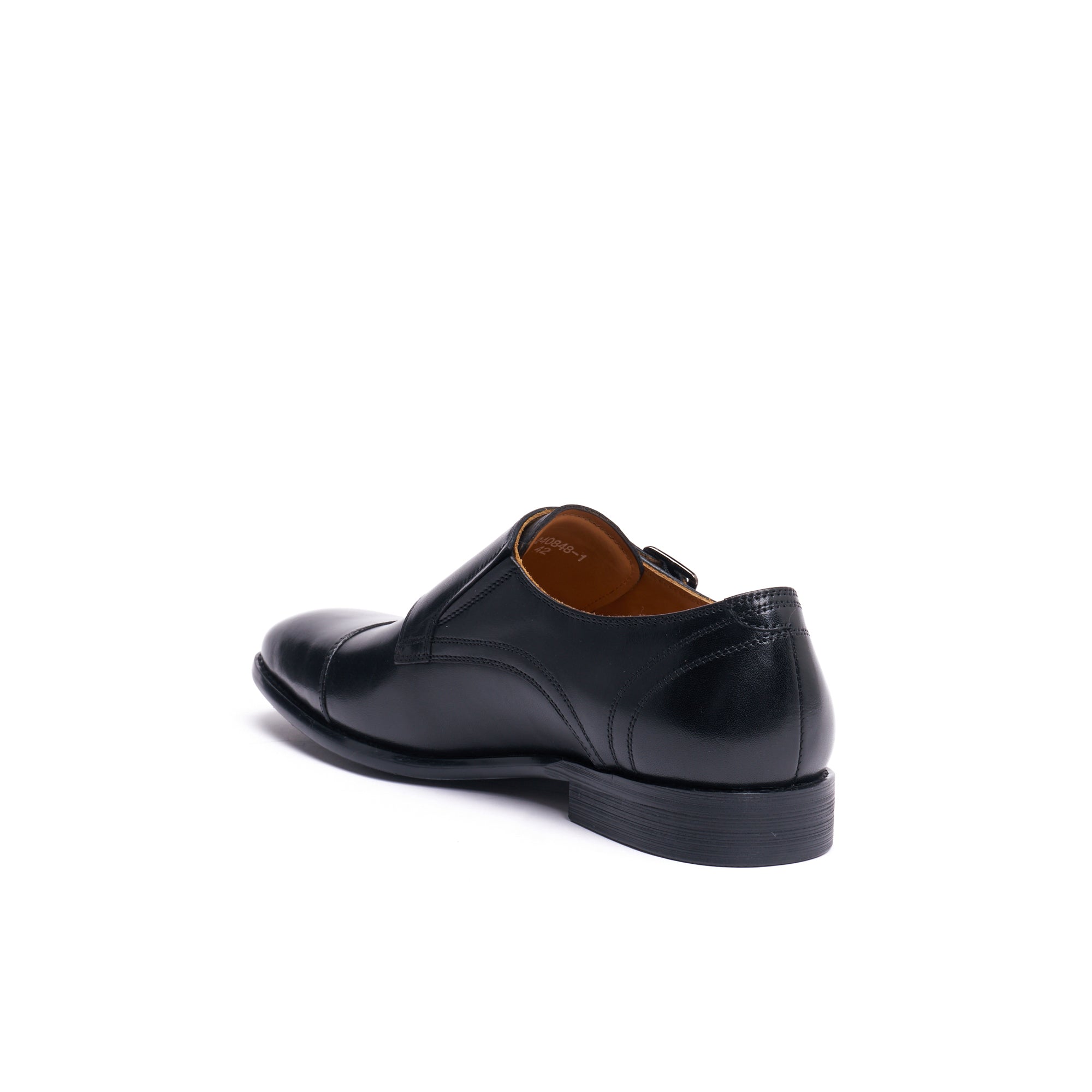 Monk Strap À Bout Droit - Noir - Homme