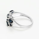 "Floral Sapphire" Ring in White Gold - White Gold