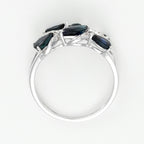 Anillo "Zafiro Floral" Oro Blanco 375/1000 - Oro Blanco 375/1000