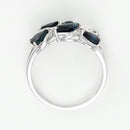 "Floral Sapphire" Ring in White Gold - White Gold