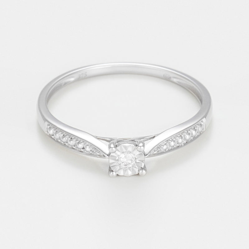 Bague "Solitaire Merveille" - Or Blanc 375/1000