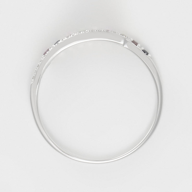 Bague "Passion Scintillante" D0,045/18 Mx0,28/9 - Or Blanc 375/1000