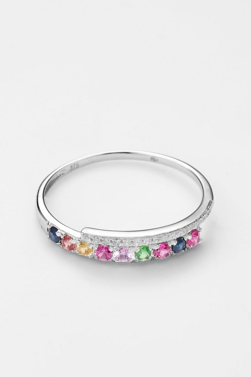 Bague "Passion Scintillante" D0,045/18 Mx0,28/9 - Or Blanc 375/1000