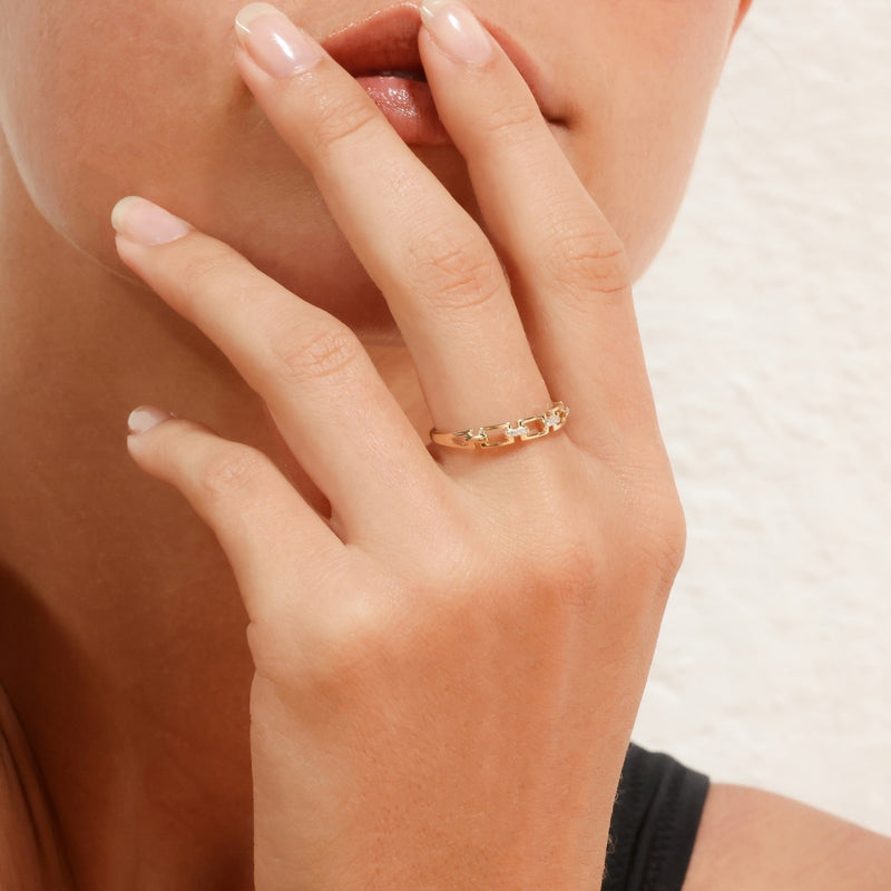 "Measurement" Ring D0.01/9 - Yellow Gold