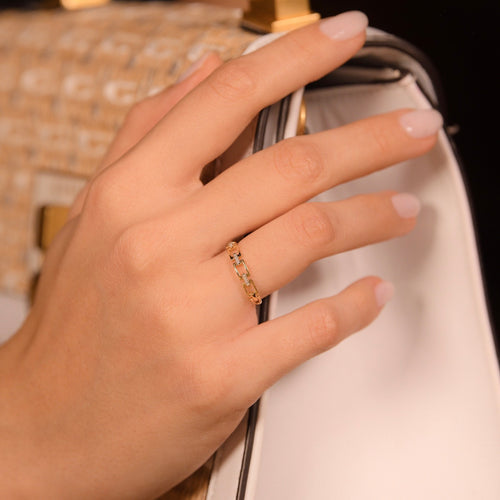 Bague "Maillage" D0,01/9 - Or Jaune 375/1000