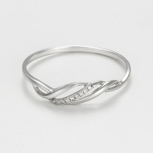 Anillo de Oro "Vida" D 0,01 Ct - Oro blanco