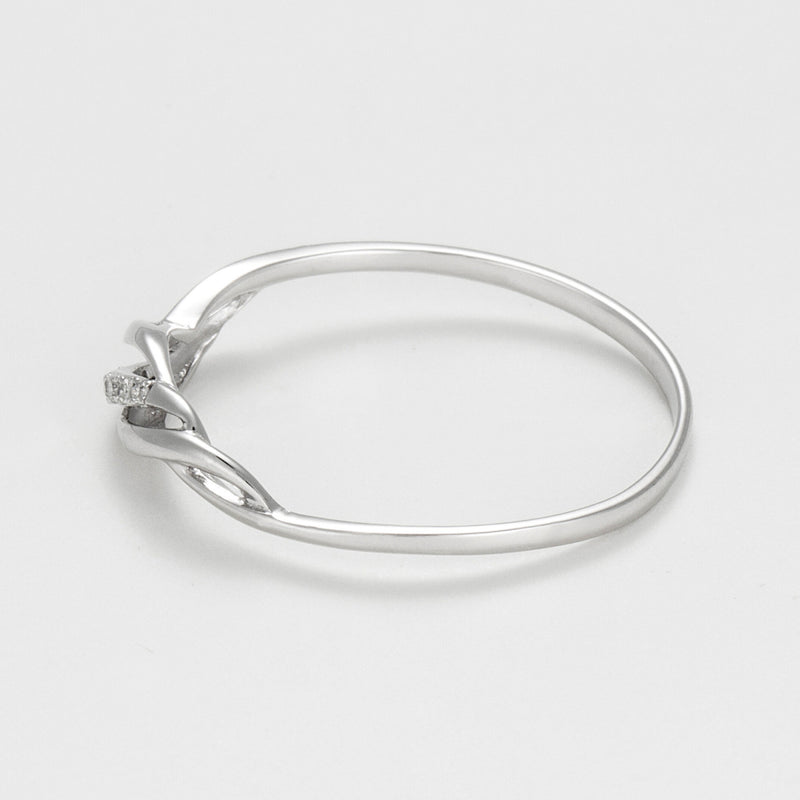 Bague "Life" Or D 0.01 Ct - Or Blanc 375/1000