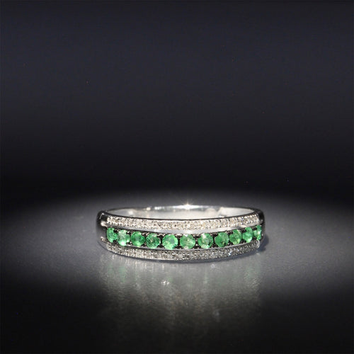 Bague "Double Voie" - Or Blanc 375/1000