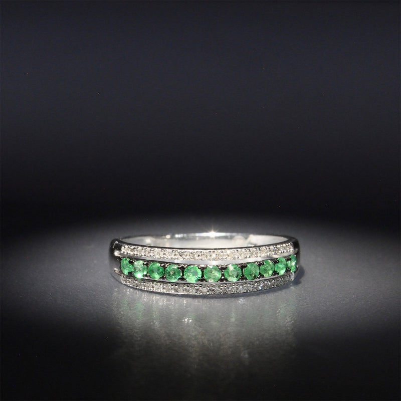 Bague "Double Voie" - Or Blanc 375/1000