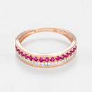 Bague "Double Voie" - Or Rose