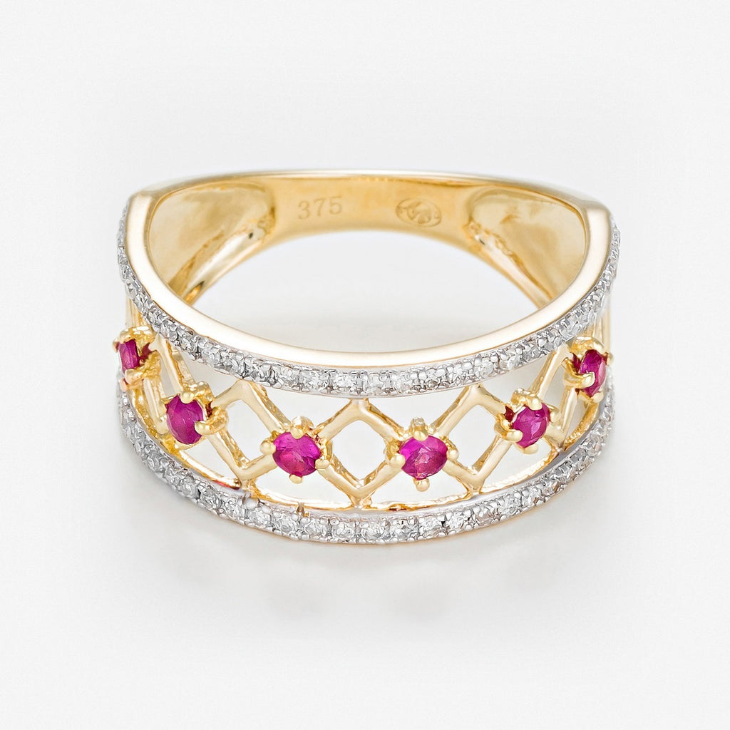 Bague "Rubis Losange" - Or Jaune 375/1000