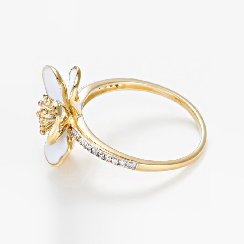 Bague "Orchidée" - Or Jaune 375/1000