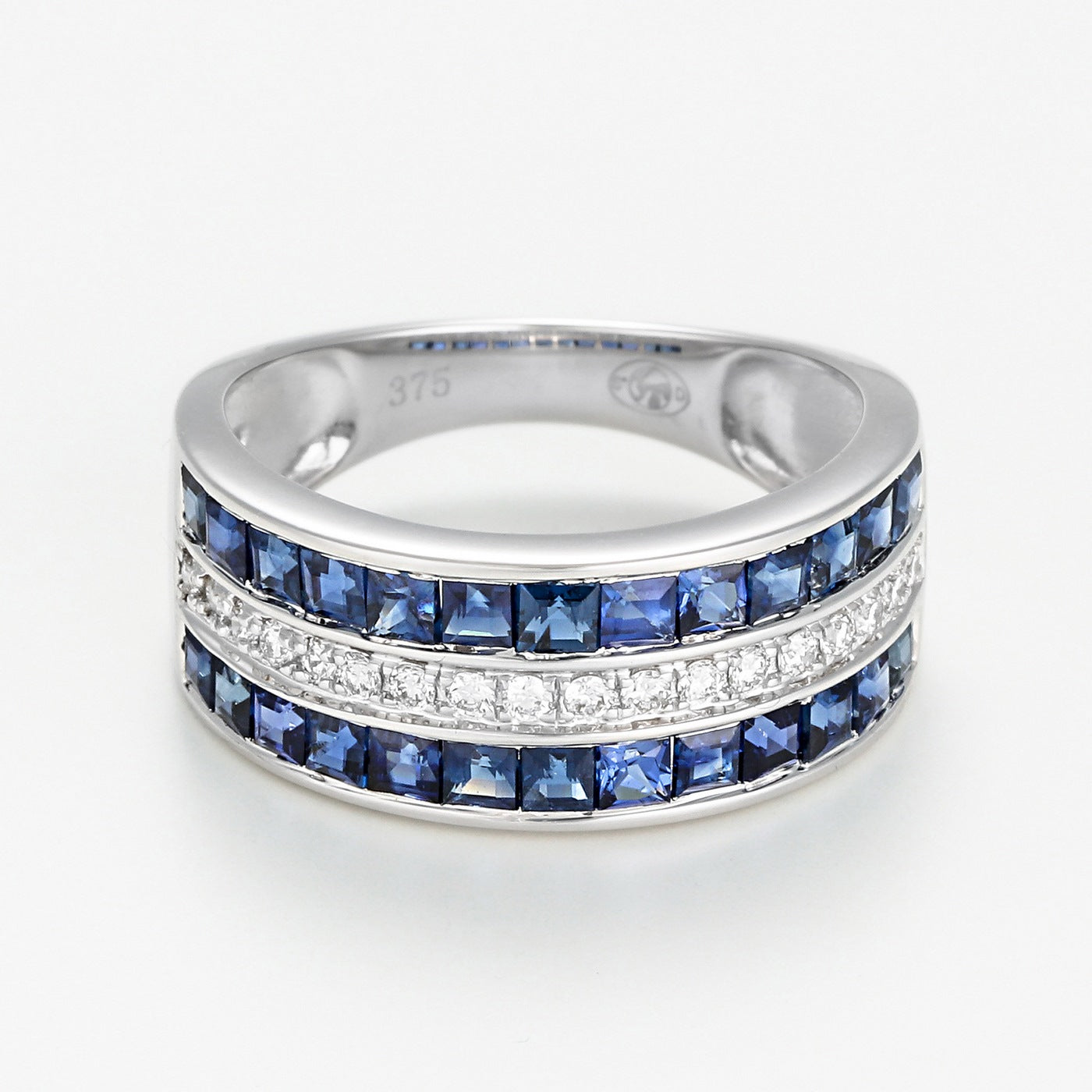 Bague "Princesses Saphir" D0,17/18 Saphir 1,7/26 - Or Blanc 375/1000