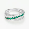 Bague "Entrelacs Emeraude" Or Blanc 375/1000