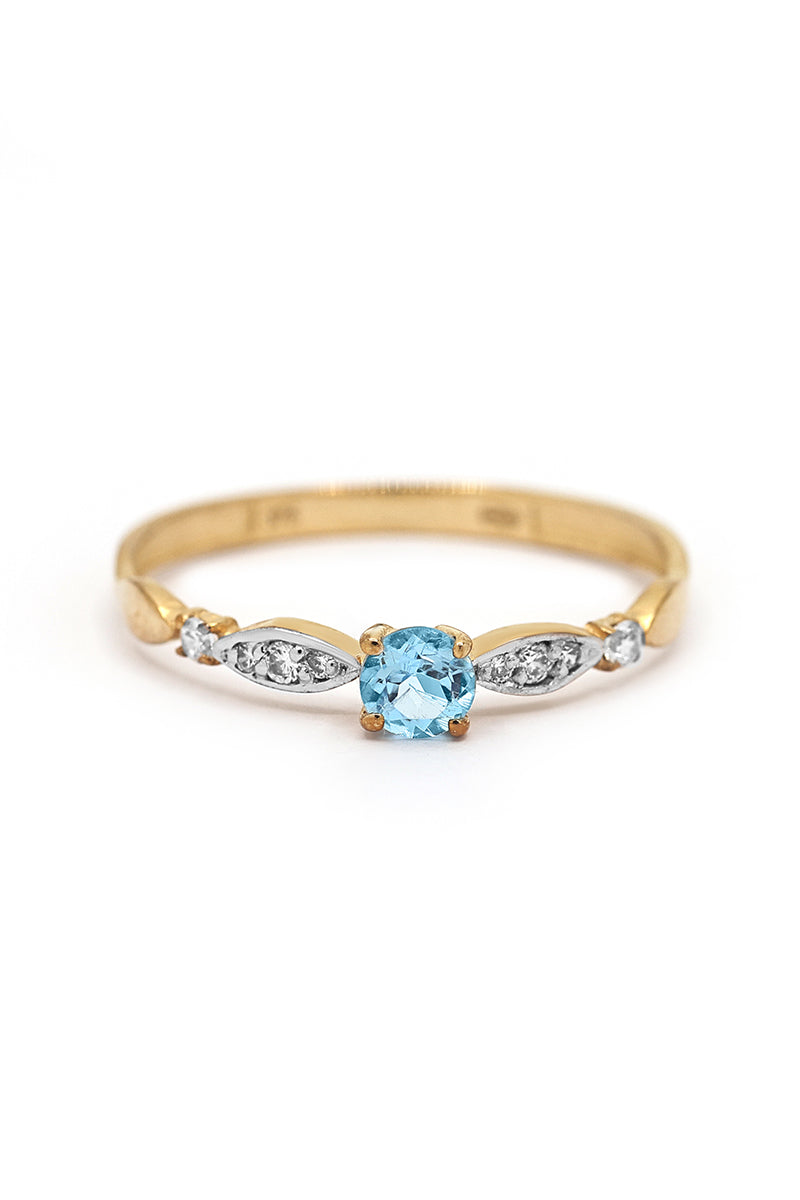 Bague "Rond D'Amour" Or Jaune 375/1000 Et Topaze