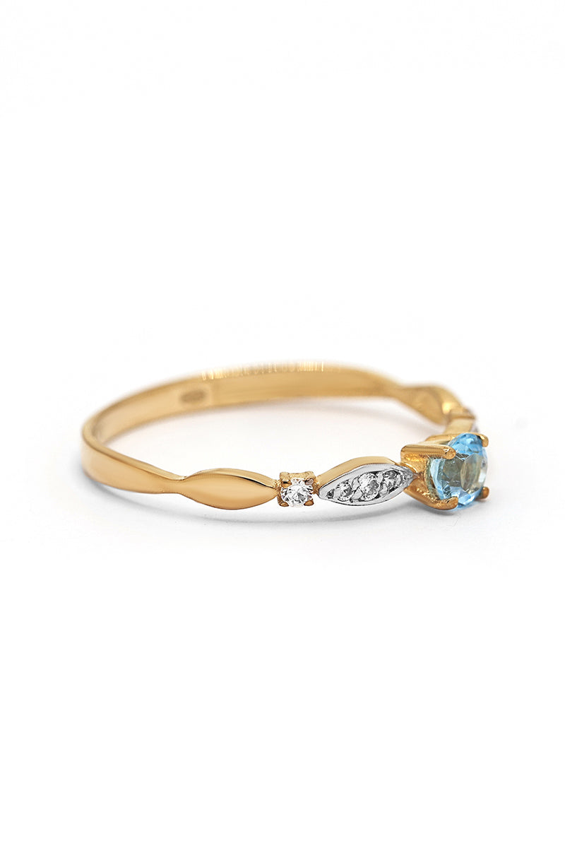 Bague "Rond D'Amour" Or Jaune 375/1000 Et Topaze