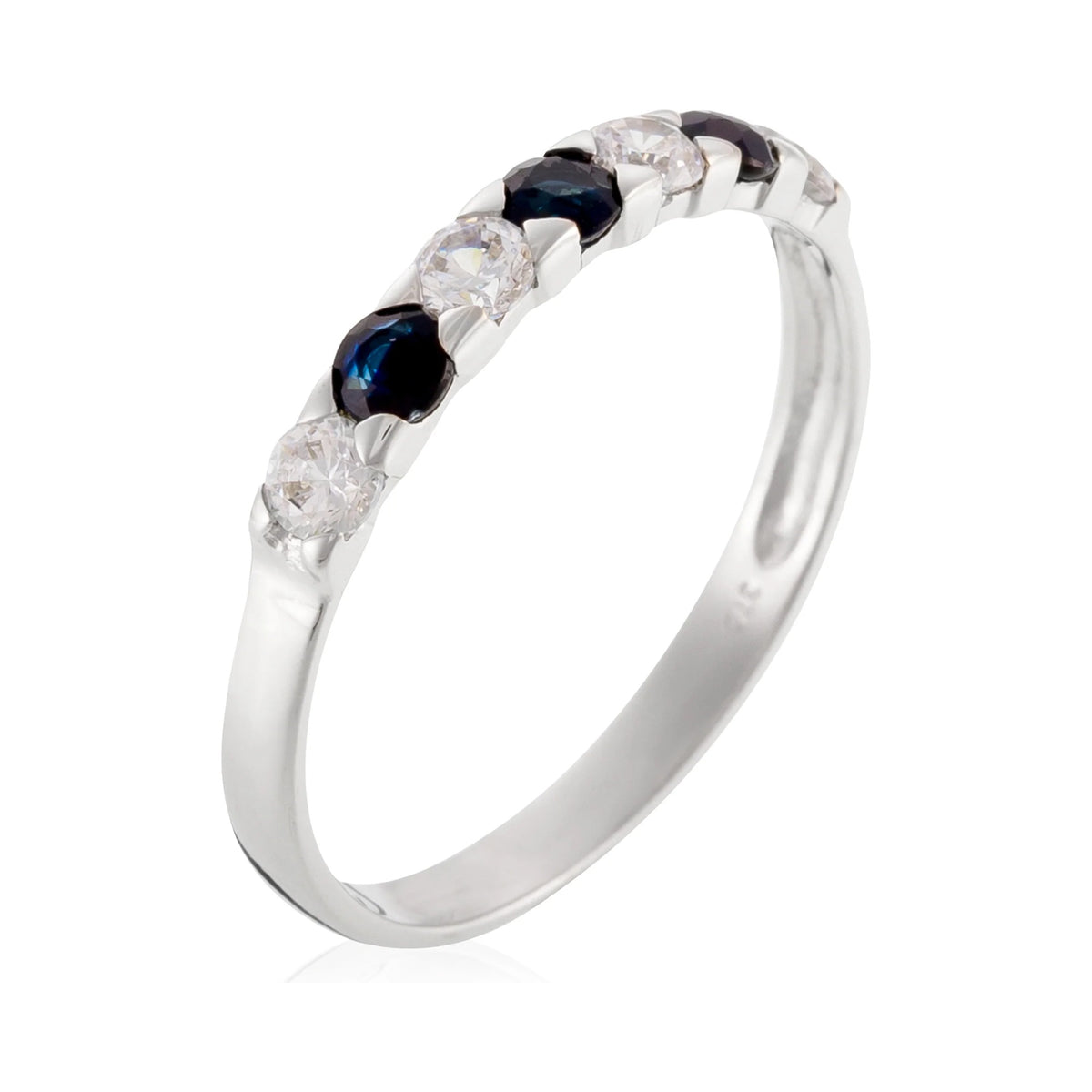 Bague "Saphir Sacré 0,11Ct/3" Or Blanc 375/1000