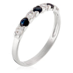Bague "Saphir Sacré 0,11Ct/3" Or Blanc 375/1000