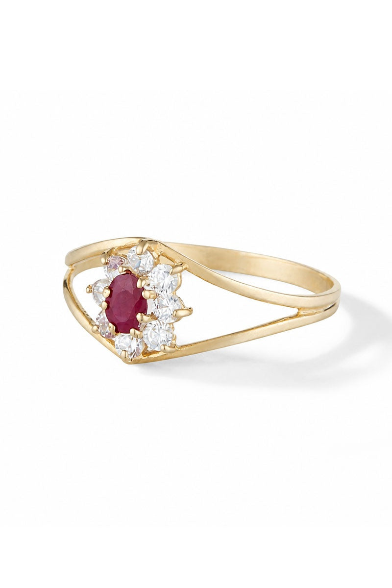 Bague "Red Queen" Rubis 0,23Ct/1 Or Jaune 375/1000