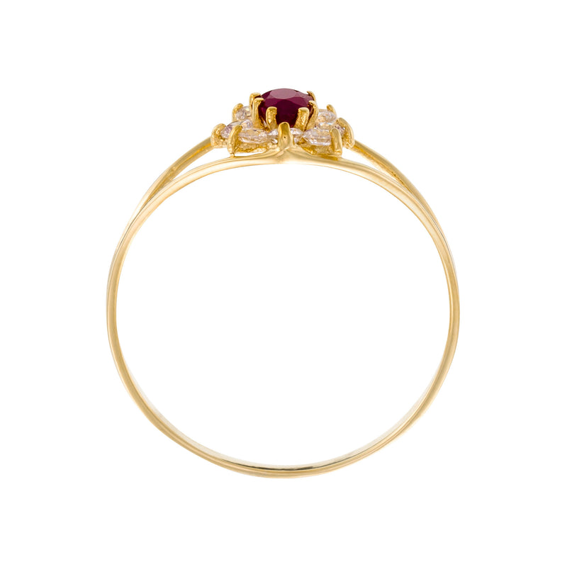 Bague "Red Queen" 0,23Ct/1 Or Jaune 375/1000
