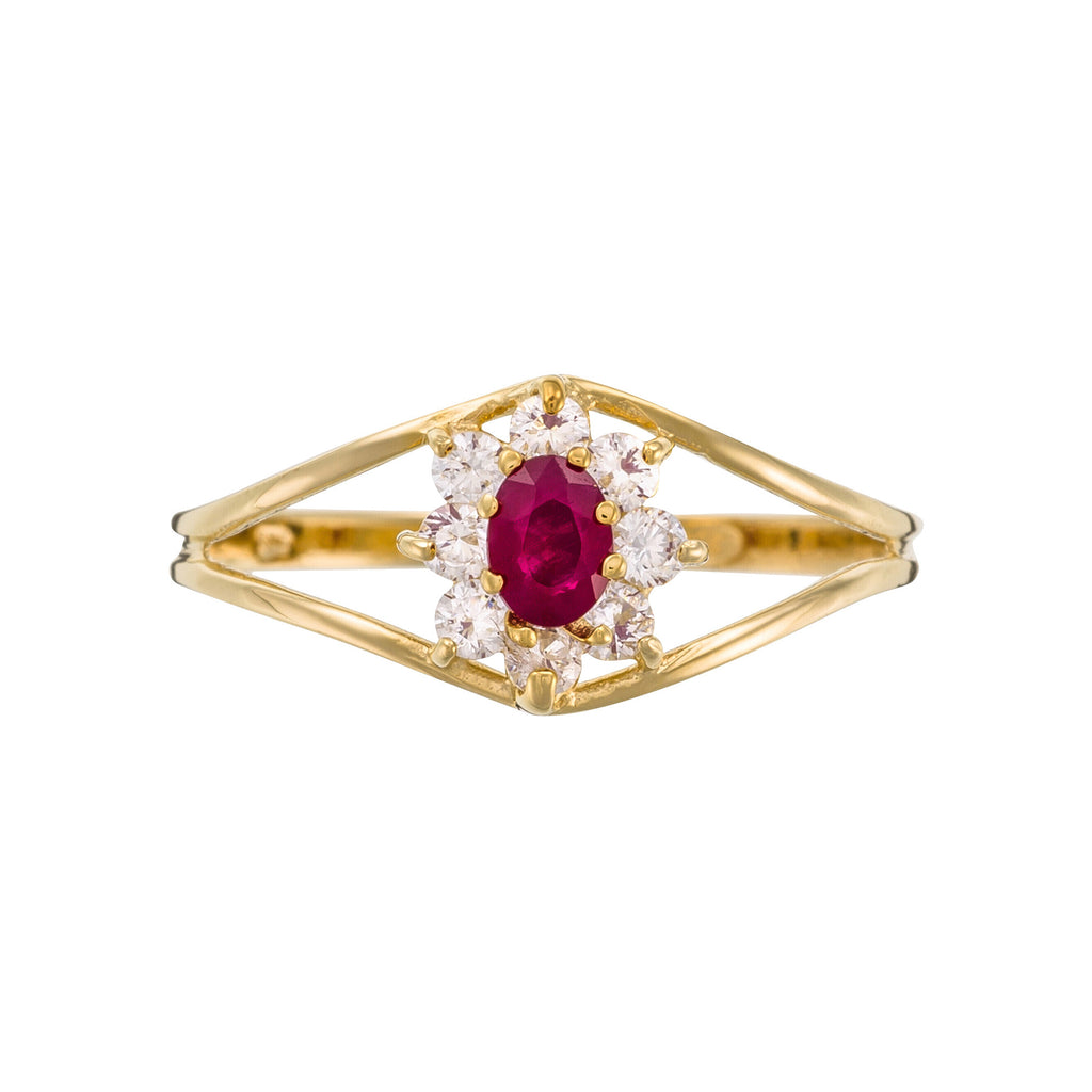 "Red Queen" Ring 0.23Ct/1 Yellow Gold 375/1000