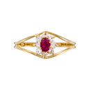 Bague "Red Queen" 0,23Ct/1 Or Jaune 375/1000