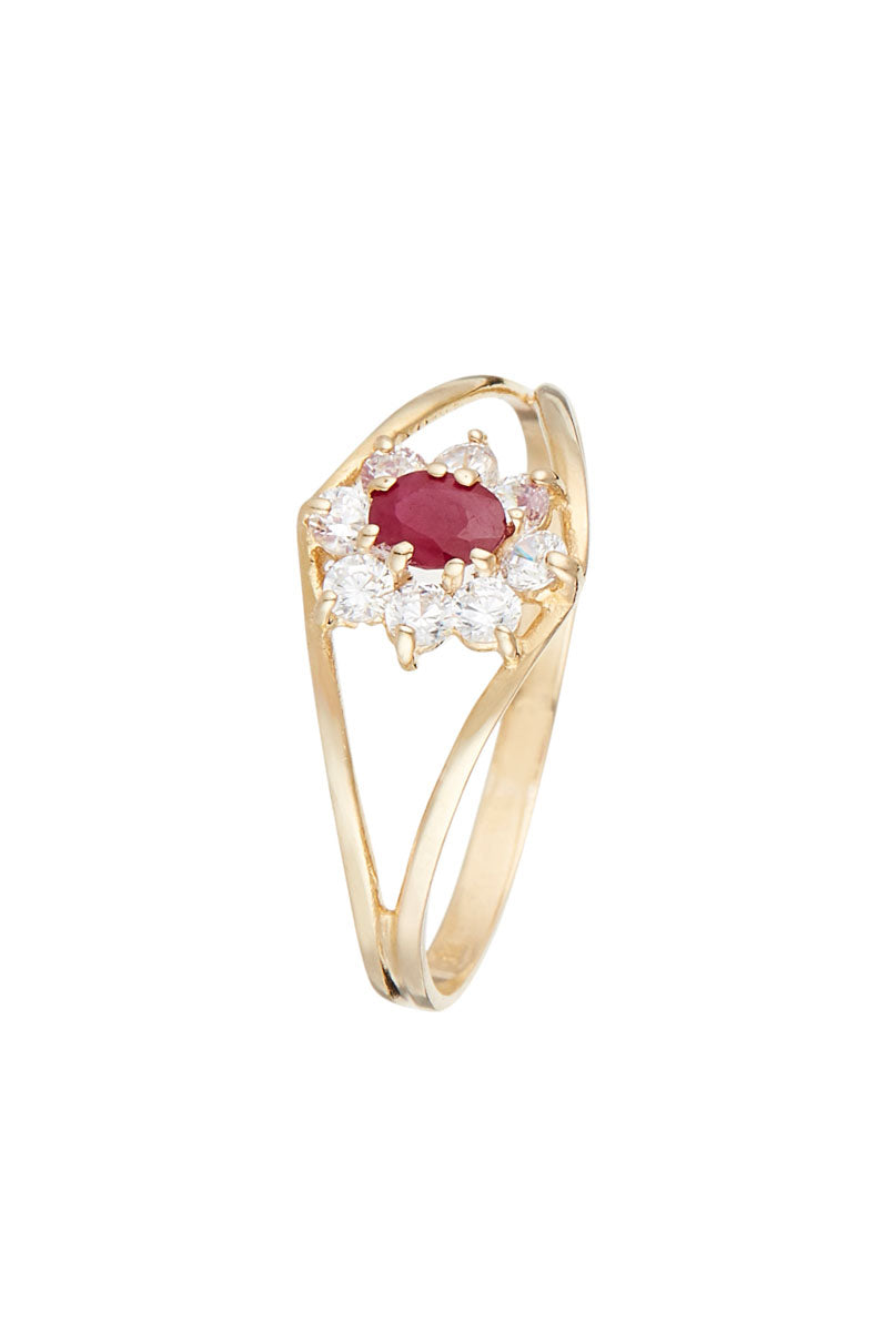 Bague "Red Queen" 0,23Ct/1 Or Jaune 375/1000