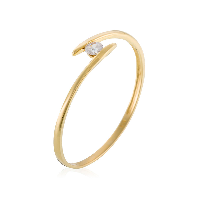 Bague "Arc" Or Jaune 0,06Ct/1 375/1000