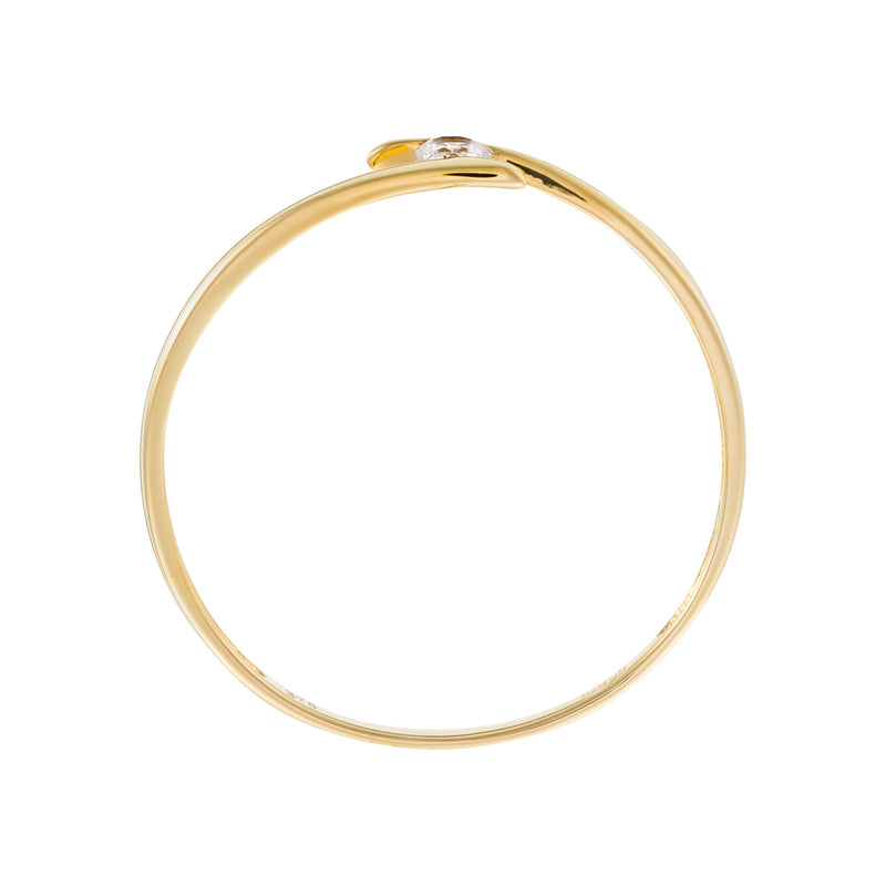 Bague "Arc" Or Jaune 0,06Ct/1 375/1000