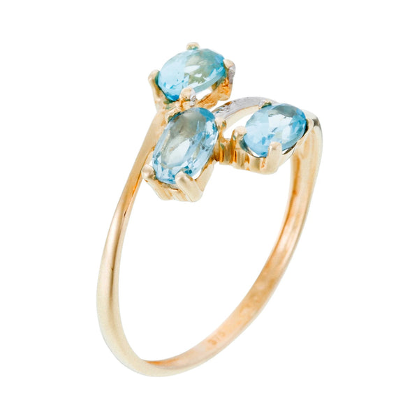 Bague "Chemin Bleu" Or Bicolore 375/1000