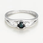 Bague " Marine" 3,7Ct/1 Or Saphir Et Blanc 375/1000