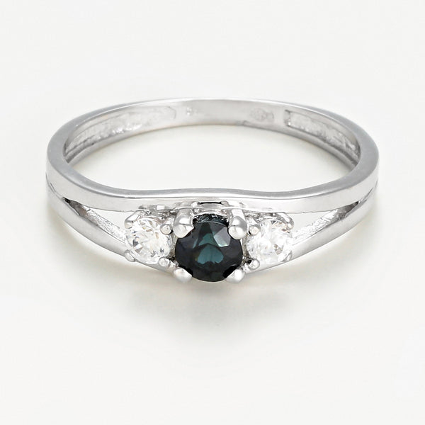 Bague " Marine" 3,7Ct/1 Or Saphir Et Blanc 375/1000