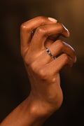 Bague " Marine" 3,7Ct/1 Or Saphir Et Blanc 375/1000