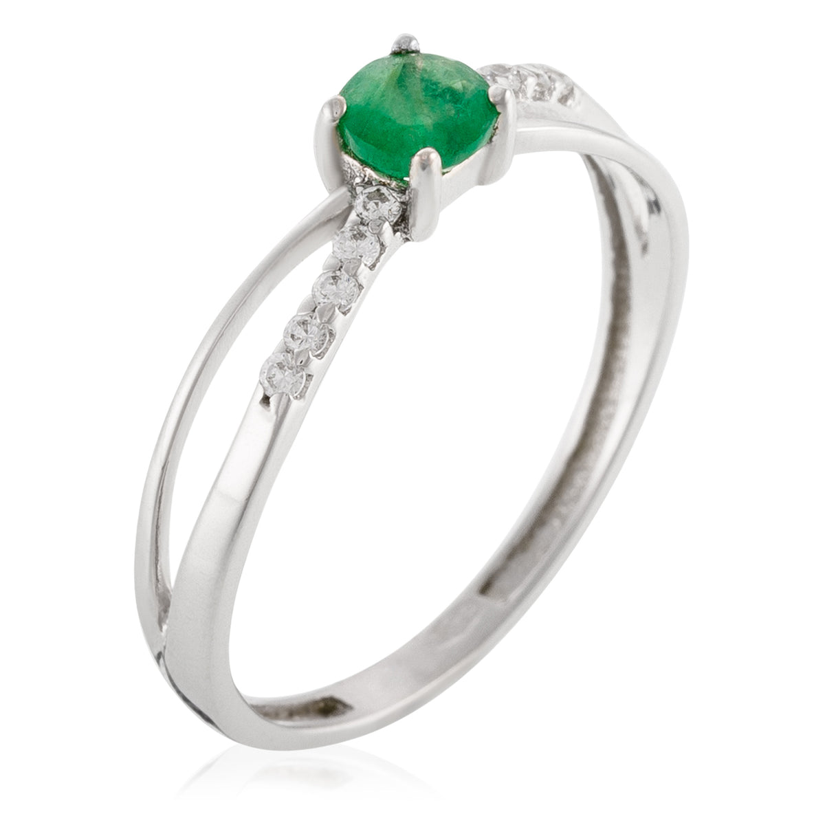 Bague "So Green"  0,24Ct/1 Or Blanc 375/1000