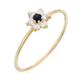 Ring "Blue Flower" safir, 375/1000 gult guld