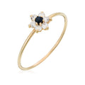 Bague "Blue Flower" Saphir , Or Jaune 375/1000