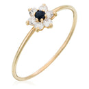 Bague "Blue Flower" Saphir , Or Jaune 375/1000