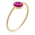 “Aliyan” Red Jade Ring, 375/1000 Yellow Gold