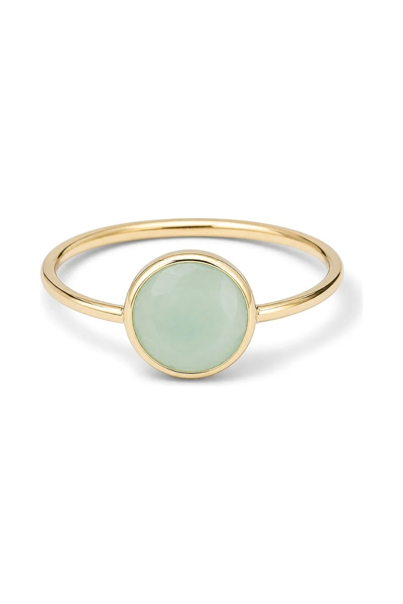 Bague "Aliyan"  Jade Verte, Or Jaune 375/1000